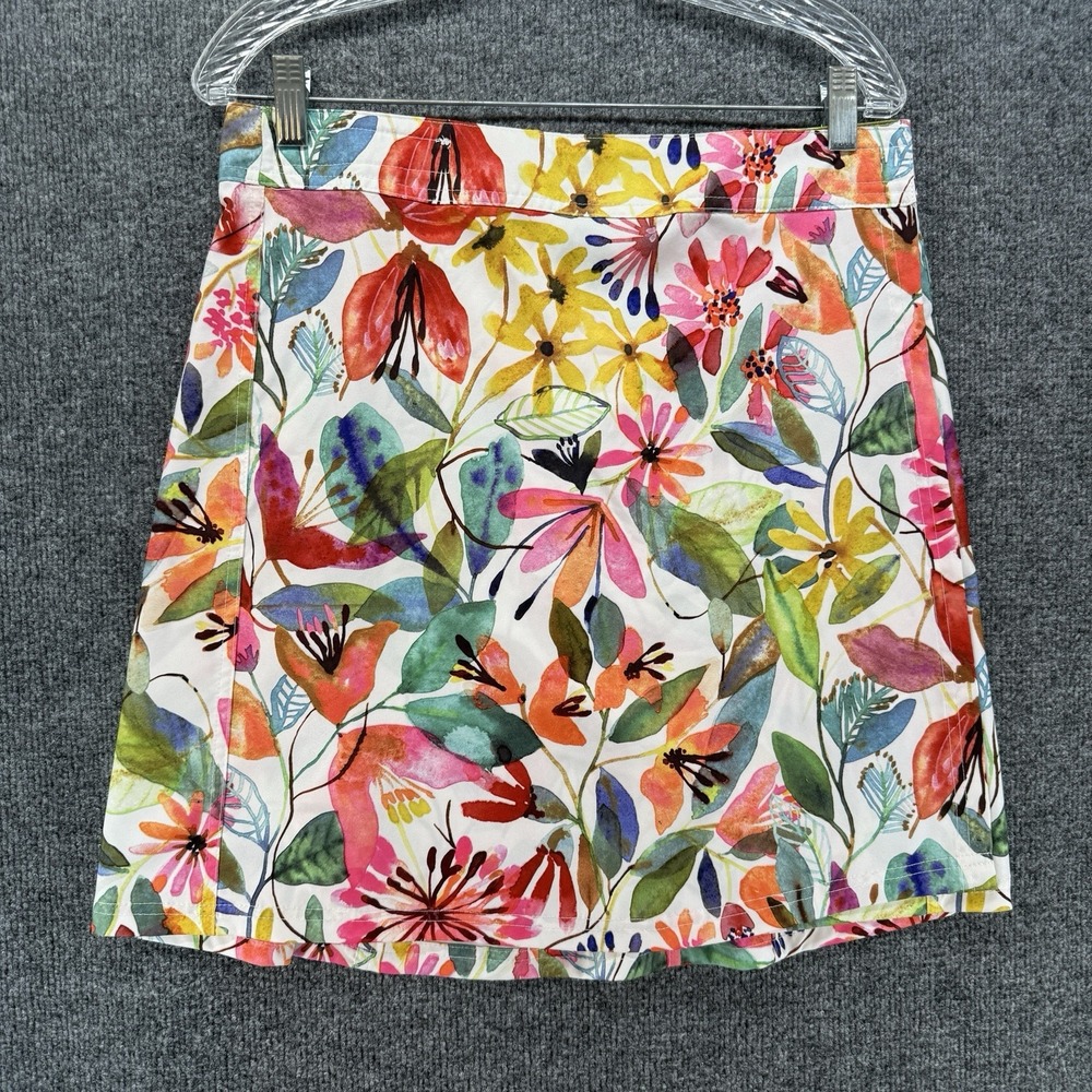 Ripskirt Skirt Womens M Floral Hawaiian Wrap Beachy Resort Vacation Coastal